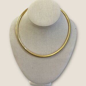 Vintage Gold Omega Flexible Choker Necklace Elegant Minimalist Jewelry